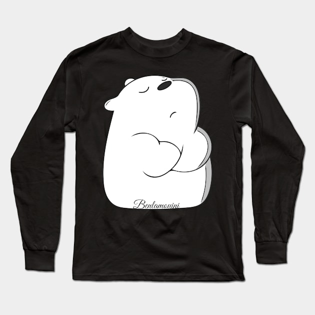 I don't care  " The White Bear" Long Sleeve T-Shirt by Benlamo